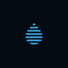 Water drop line logo vector design template