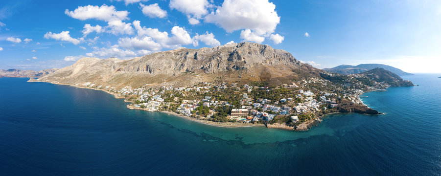 Panorama of Kalymnos, Greece, from bird's eye view