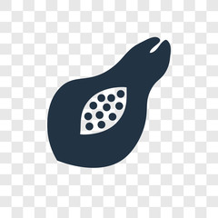 Papaya vector icon isolated on transparent background, Papaya transparency logo design