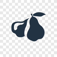 Pear vector icon isolated on transparent background, Pear transparency logo design