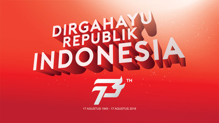 indonesia independence day design with fun concept and red white color for sale banner background