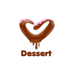 sign in the form of sweet food. Vector illustration.