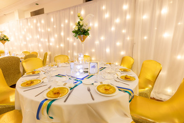 Elegant decoration on a wedding table