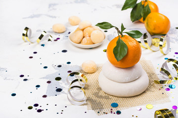 Traditional japanese kagami mochi