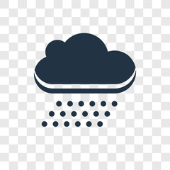 Rain Cloud vector icon isolated on transparent background, Rain Cloud transparency logo design