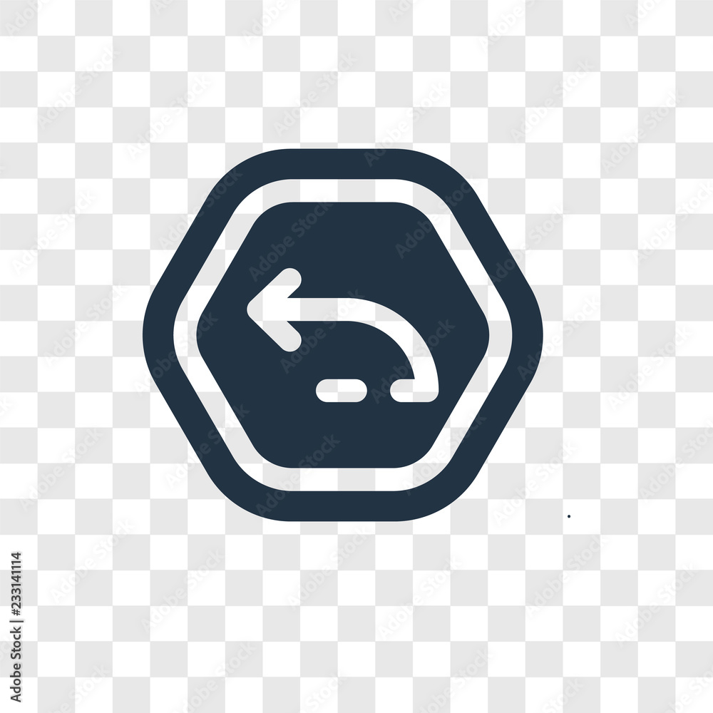 Poster return vector icon isolated on transparent background, return transparency logo design