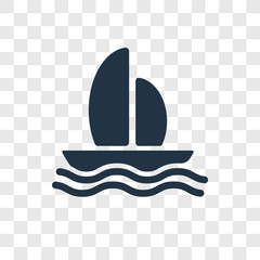 Boat vector icon isolated on transparent background, Boat transparency logo design