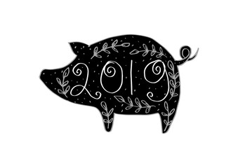 Year of the pig. Chinese New Year 2019