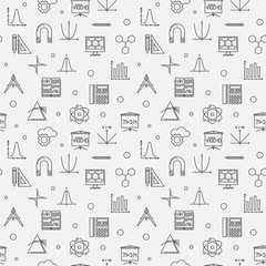 STEM education vector minimal outline seamless pattern or background © tentacula