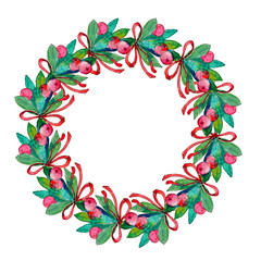 Fototapeta premium Christmas winter holiday symbol in a watercolor style. 2019 year, happy holidays.