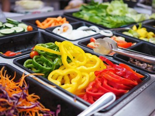 Salad bar buffet are available for sale in the food supermarket which there are many fresh...
