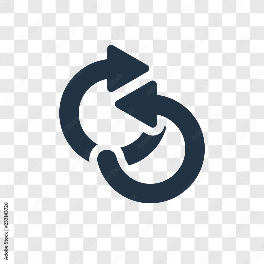 Poster repeat vector icon isolated on transparent background, repeat transparency logo design
