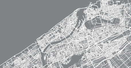 Urban vector city map of Niigata, Japan