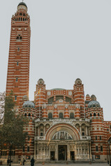 Westminster cathedral facade in London, United Kingdom