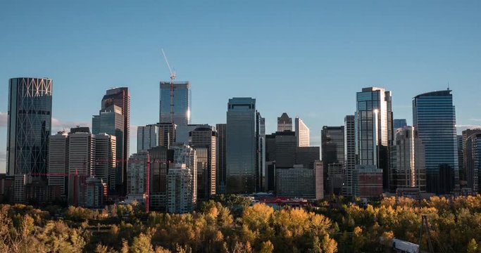 Hyperlapse of Calgary skyline in late afternoon, September 20, 2016