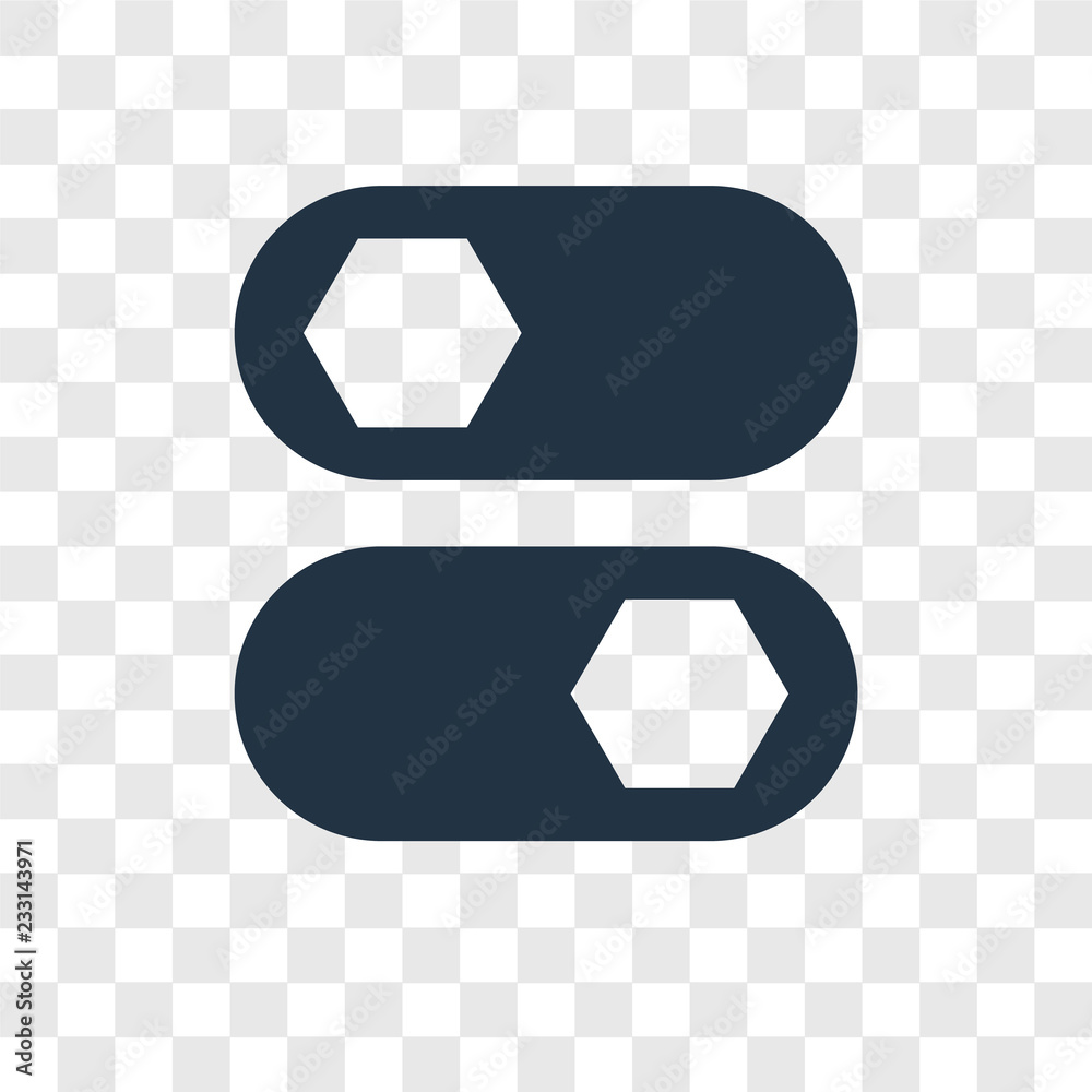 Poster switch vector icon isolated on transparent background, switch transparency logo design