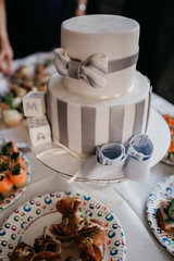 Beautiful birthday cake handmade in natural light catering for newborn child