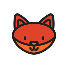 Fox logo illustration vector art, Creative Wild Animal in circle Logotype concept icon.