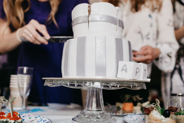 Beautiful birthday cake handmade in natural light catering for newborn child