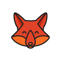 Fox logo illustration vector art, Creative Wild Animal in circle Logotype concept icon.