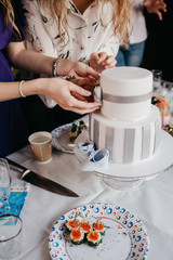 Beautiful birthday cake handmade in natural light catering for newborn child