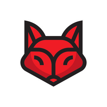 Fox logo illustration vector art, Creative Wild Animal in circle Logotype concept icon.
