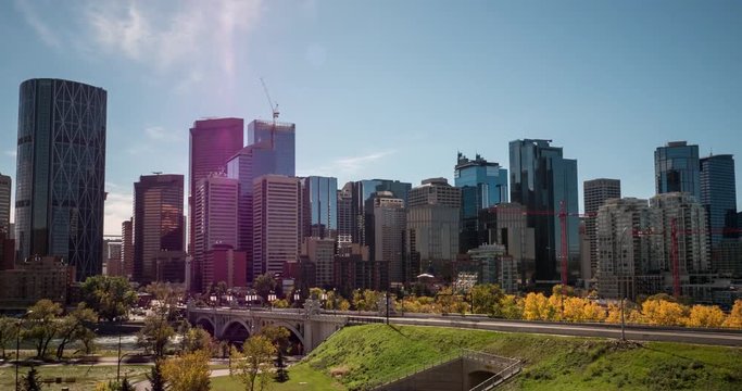 Hyper lapse of downtown Calgary, Alberta 