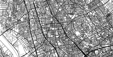 Obraz premium Mapa miasta miejskiego wektor Saitama, Japonia