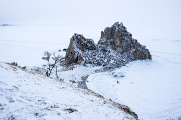 Cape Burkhan (Shaman Rock) on Olkhon Island at Baikal Lake