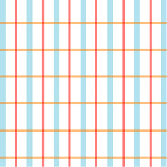 Modern check grid plaid pattern texture in soft orange and blue