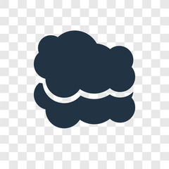 Cloud vector icon isolated on transparent background, Cloud transparency logo design