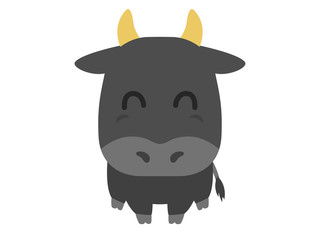 牛のキャラクターのイラスト