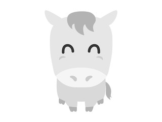白馬のキャラクターのイラスト