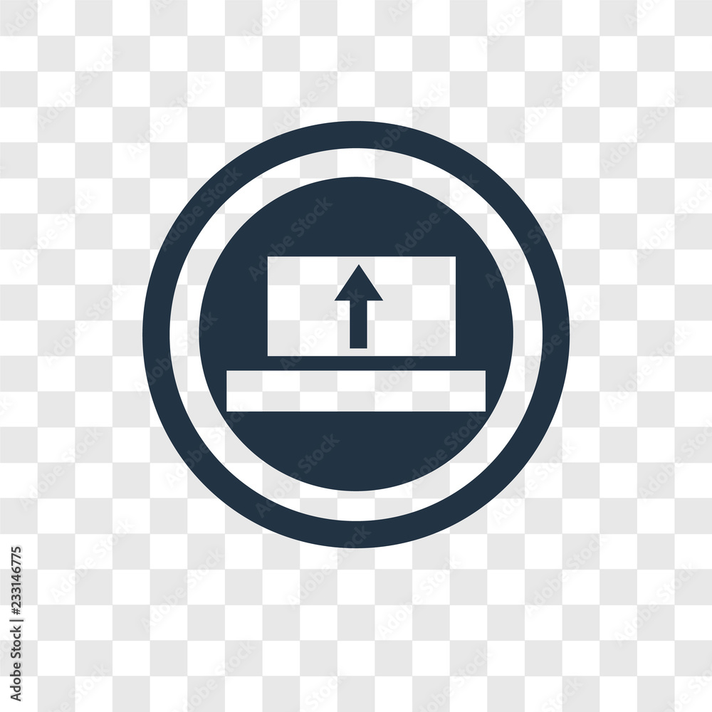 Poster upload vector icon isolated on transparent background, upload transparency logo design