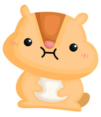 a vector of a cute and adorable hamster
