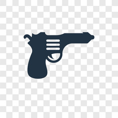 Gun vector icon isolated on transparent background, Gun transparency logo design
