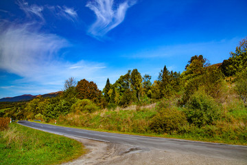 Fototapeta premium Landscape of autumnal peaks of the Carpathians.