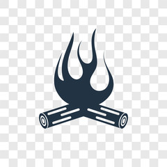 Bonfire vector icon isolated on transparent background, Bonfire transparency logo design