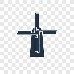 Windmill vector icon isolated on transparent background, Windmill transparency logo design