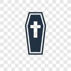 Obraz premium Coffin vector icon isolated on transparent background, Coffin transparency logo design