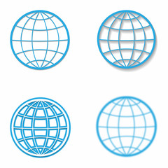 Set of different globes