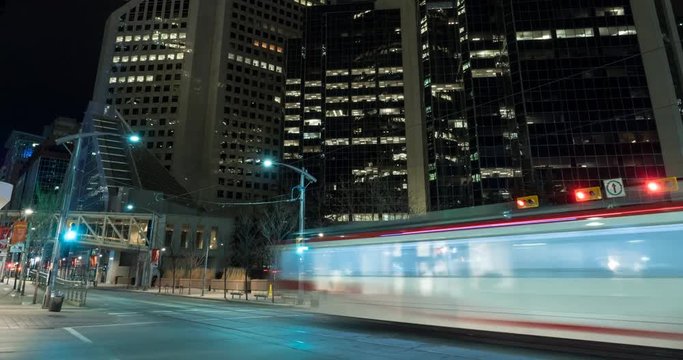 Hyper-lapse of city streets at night.