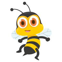Cartoon of yellow bee showing his sting