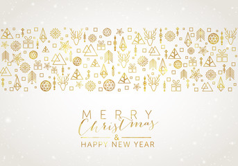 Christmas and New Year background with geometric elements - obrazy, fototapety, plakaty