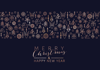 Fototapeta na wymiar Christmas and New Year background with geometric elements