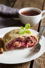 Apple and cherry strudel