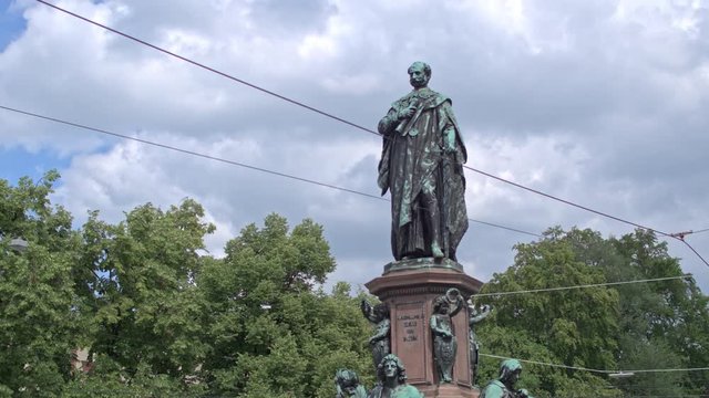 Monument to the Bavarian king Maximilian II on the square near the Parliament building in Munich.