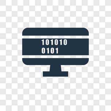 Binary code vector icon isolated on transparent background, Binary code transparency logo design