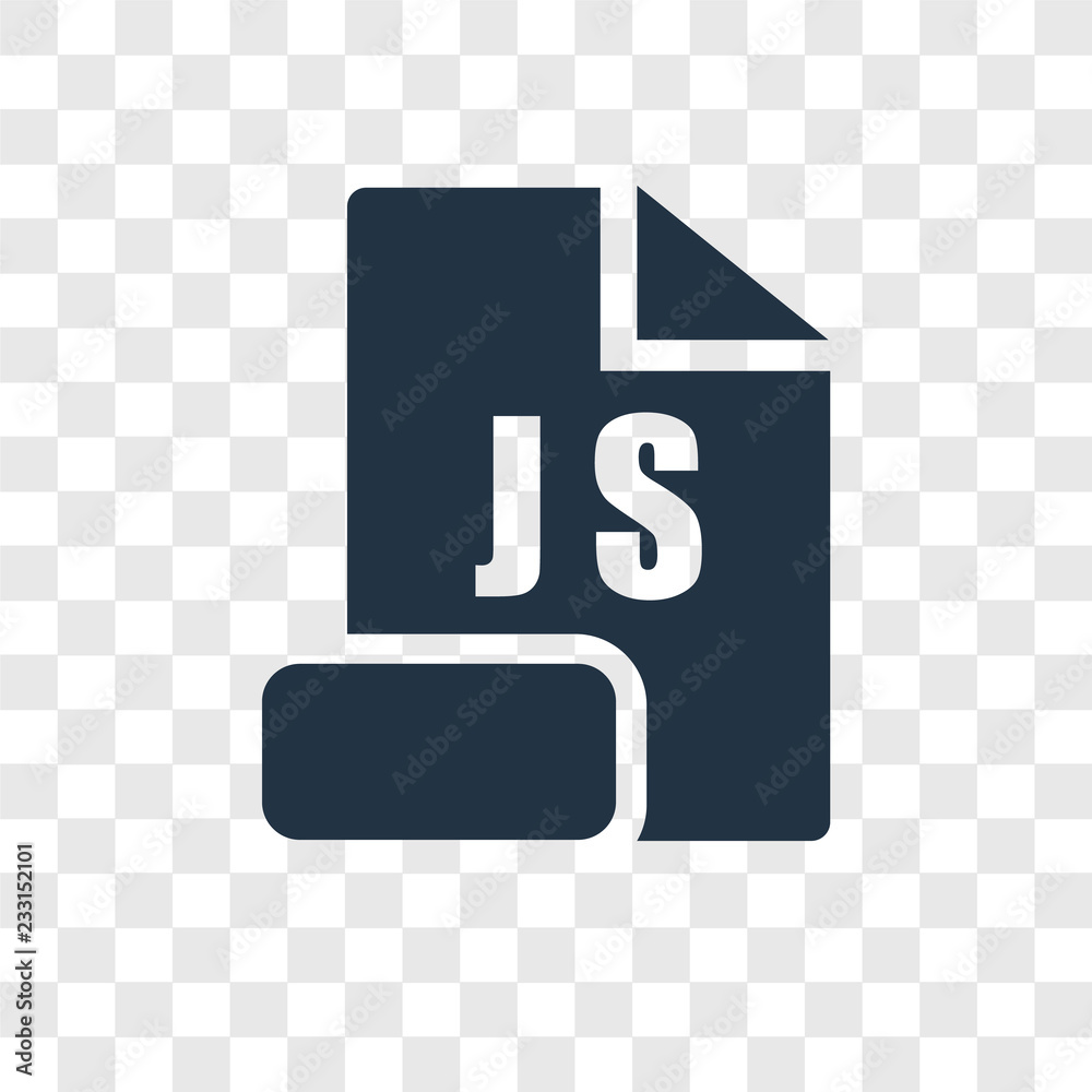 Poster js vector icon isolated on transparent background, js transparency logo design