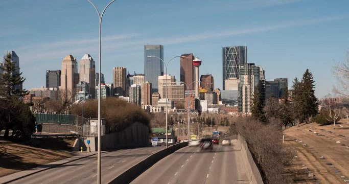 Time-Lapse of Calgary Skyline from Macleod Trail 